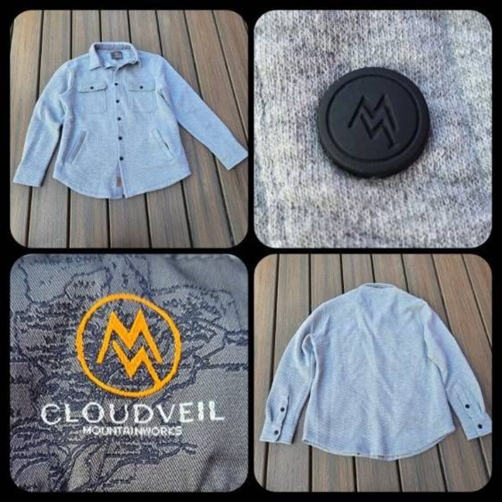 Cloudveil grey quilted button up jacket size small